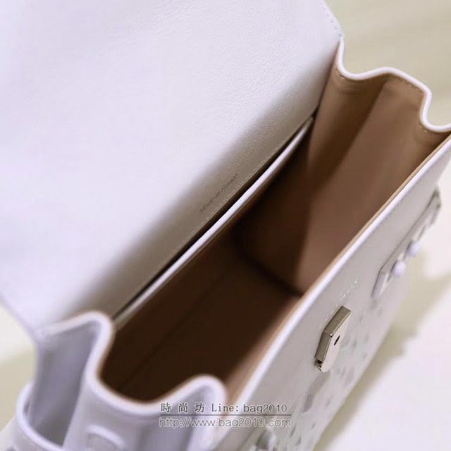 DELVAUX女包 春夏新款 Delvaux Tempete 星塵系列 德爾沃女手提包 手拎包 TP0020鑽石紋白色  fcs1429